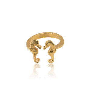 Anillo Caballitos De Mar Oro