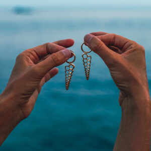 Pendientes Caracola Mitad Oro