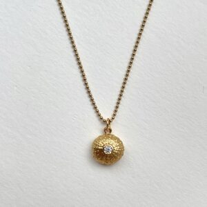 Colgante Pequeño Erizo De Mar Con Moissanita